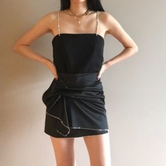 BNWT Zara Limited Edition Rhinestone Bow Skirt Black size XS - Picture 4 of 5